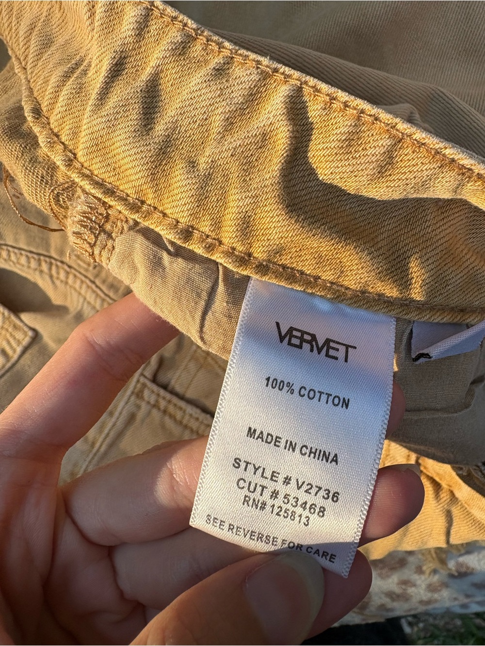 Vervet Size 28 Distressed Women's Jeans Tan Ripped Straight Leg - Picture 5 of 7